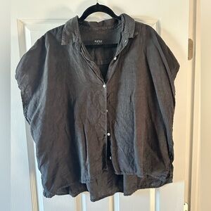 Esby Apparel Button Down Black Top
